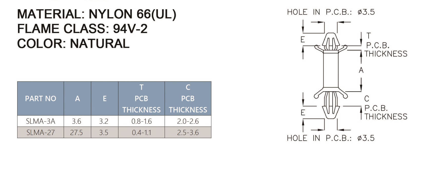 PCB Standoff SLMA-3A